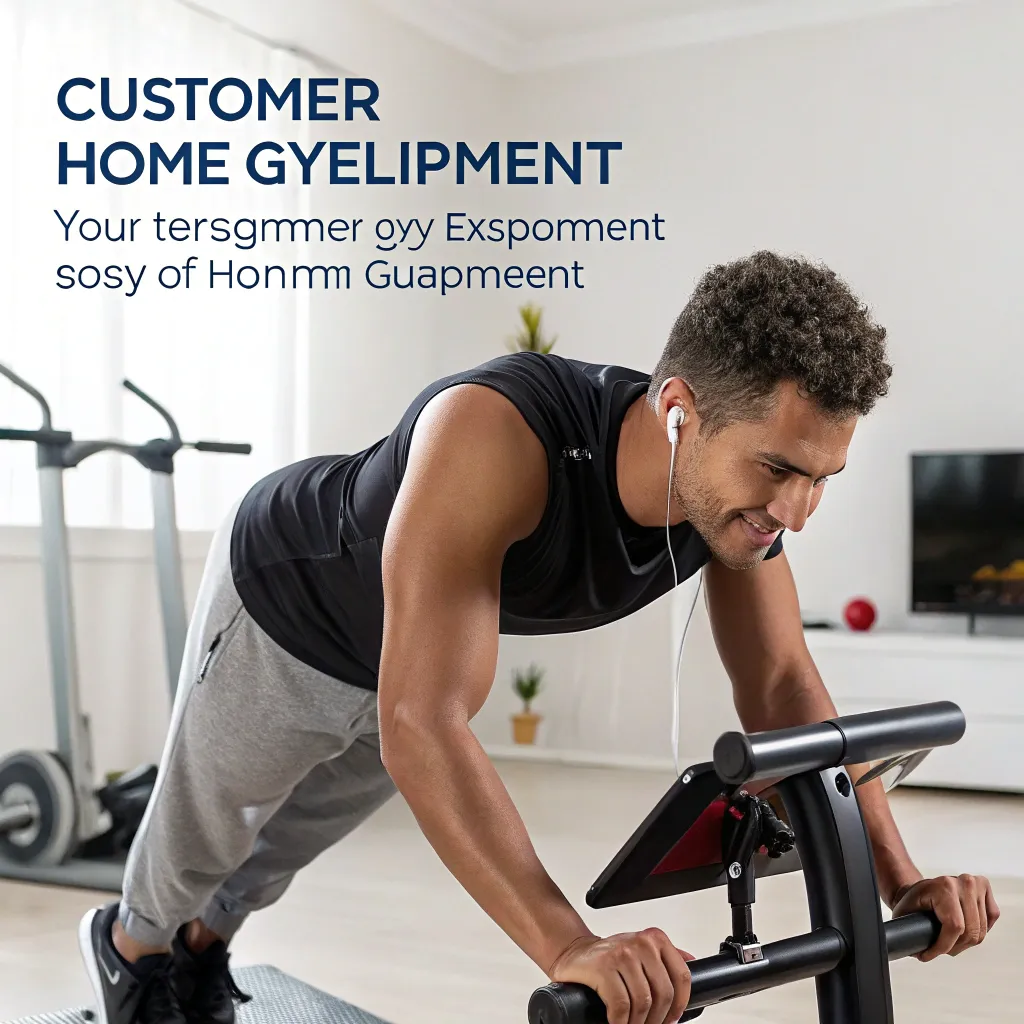 Customer using a home gym equipment